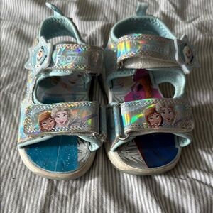 Disney Frozen Kids Sandals - Light Blue and Silver